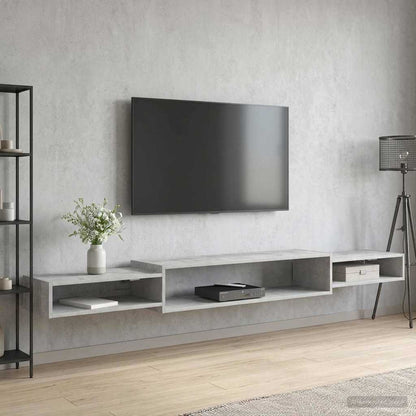 Vegghengt TV-skap Veggmontert Betonggrå 220 x 28 x 21 cm