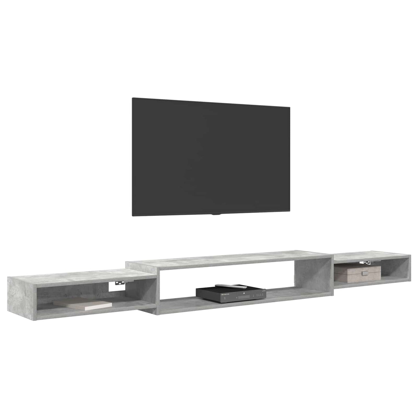 Vegghengt TV-skap Veggmontert Betonggrå 220 x 28 x 21 cm
