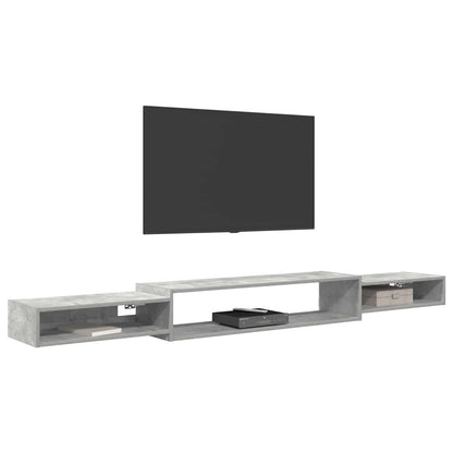 Vegghengt TV-skap Veggmontert Betonggrå 220 x 28 x 21 cm