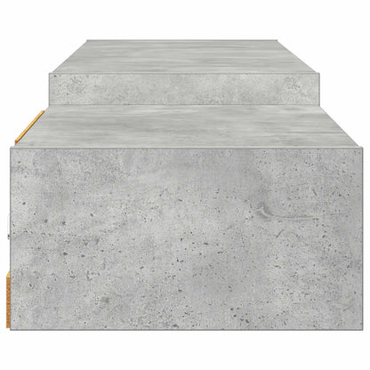 Vegghengt TV-skap Veggmontert Betonggrå 220 x 28 x 21 cm