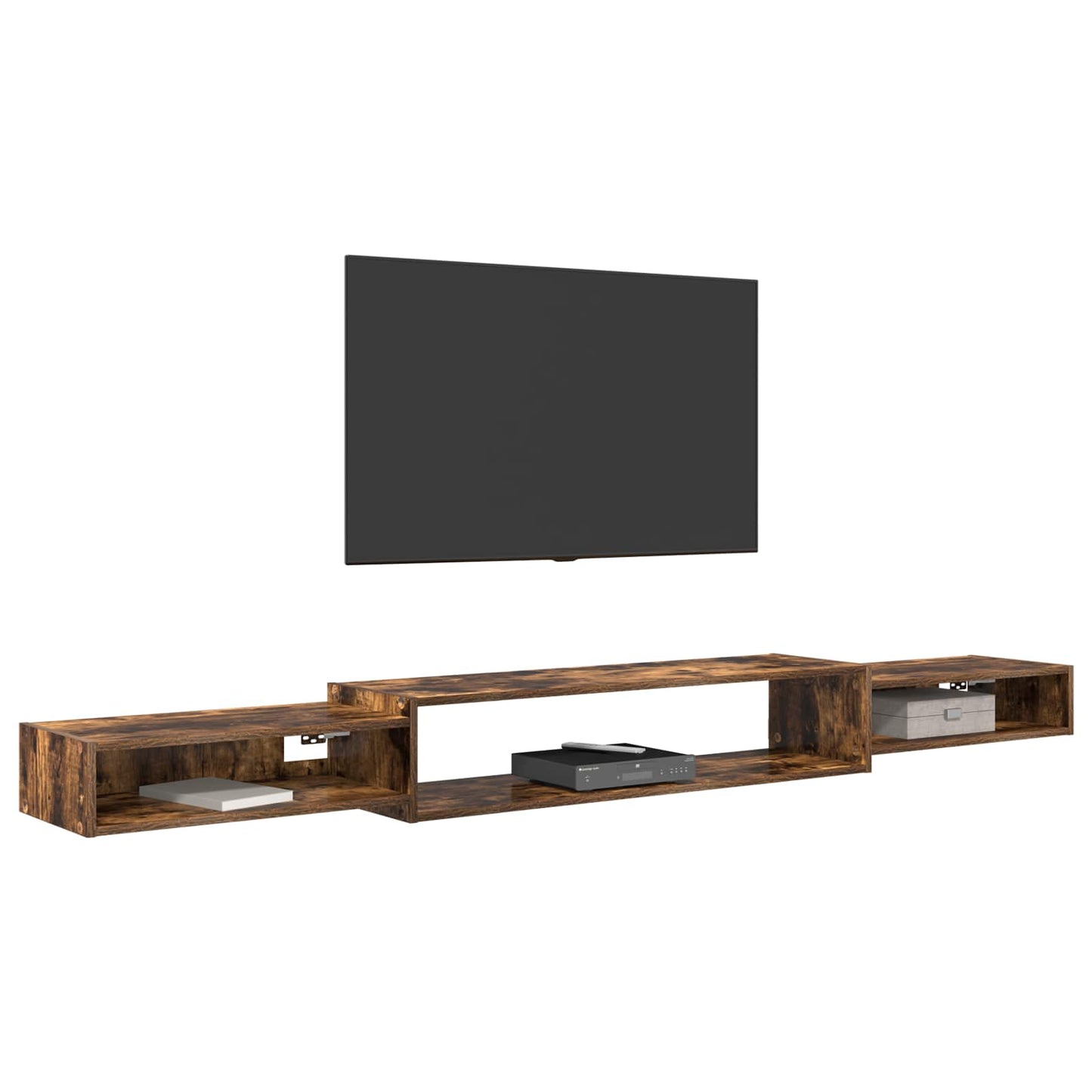 Vegghengt TV-skap Veggmontert Røkt Eik 220 x 28 x 21 cm