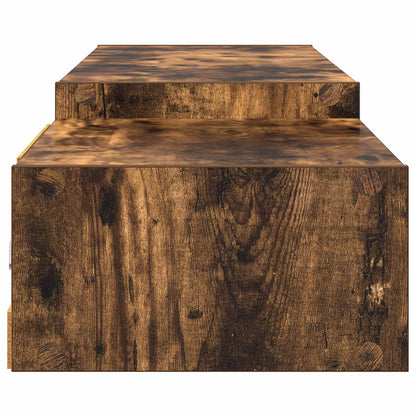 Vegghengt TV-skap Veggmontert Røkt Eik 220 x 28 x 21 cm