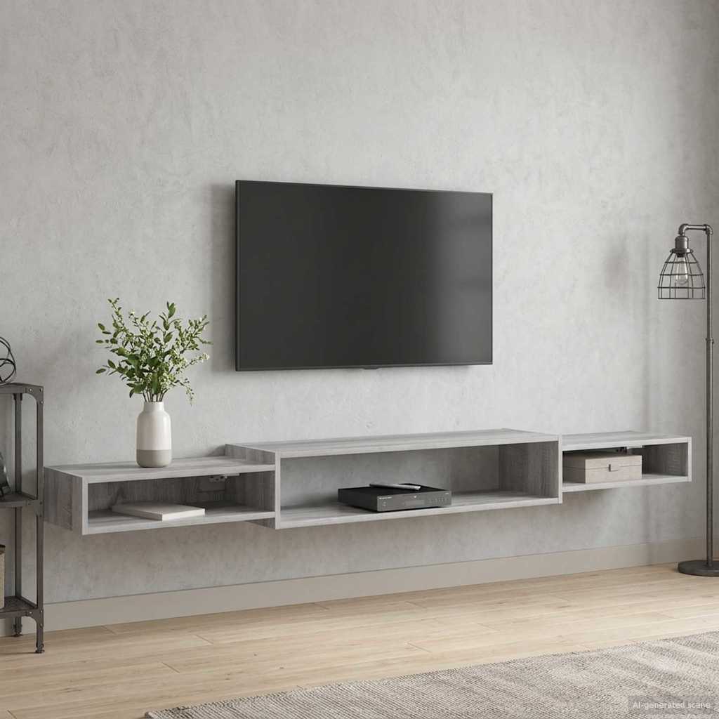 Vegghengt TV-skap Veggmontert Grå Sonoma 220 x 28 x 21 cm