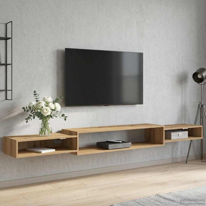 Vegghengt TV-skap Veggmontert Artisan eik 220 x 28 x 21 cm