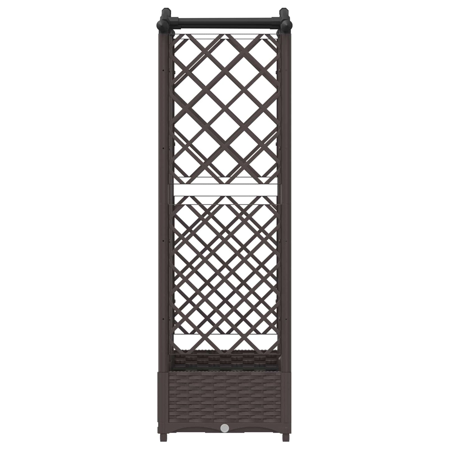 Hevet Bed med Trellis og Tak Brun 124 x 40 x 126 cm PP