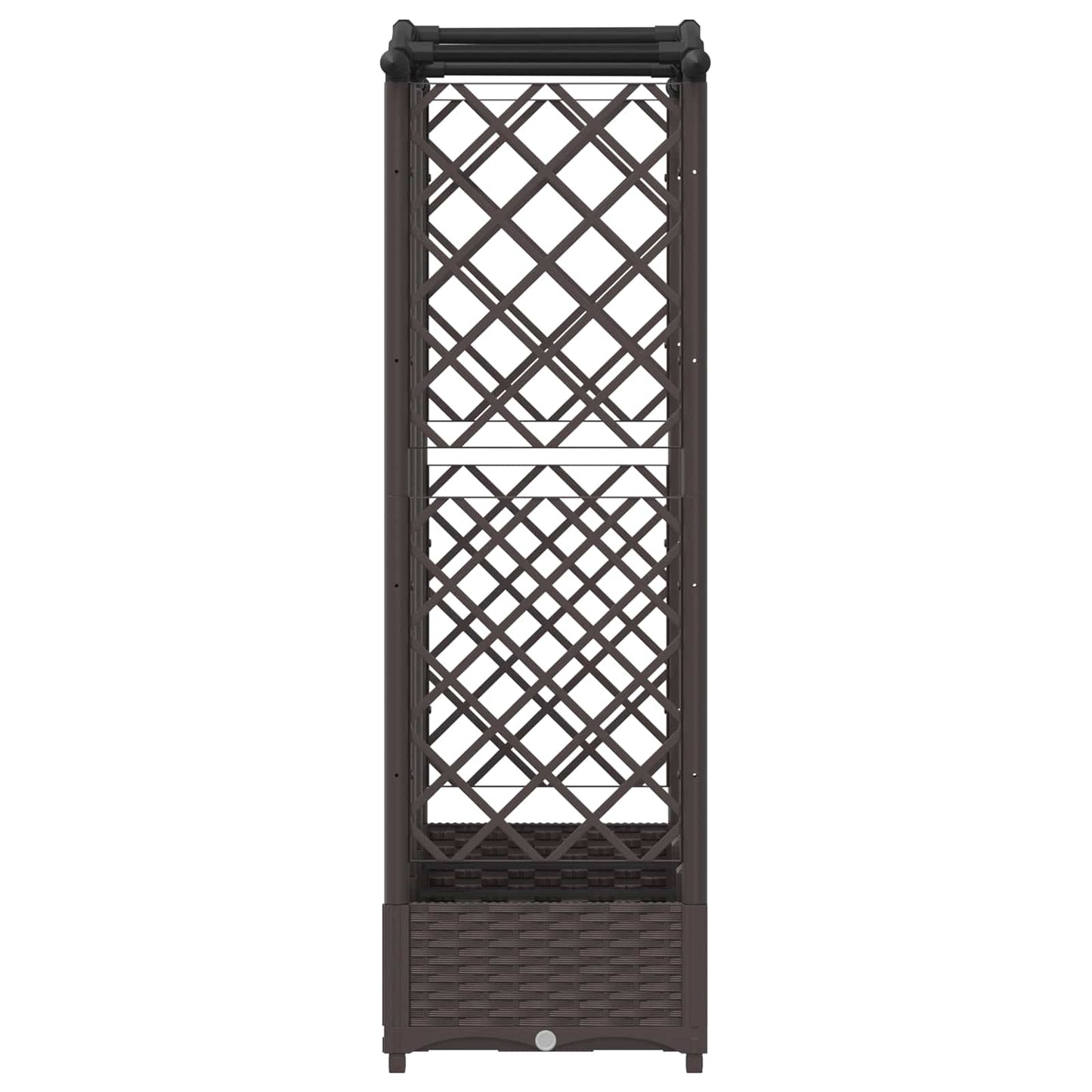 Hevet Bed med Trellis og Tak Brun 163 x 40 x 126 cm PP