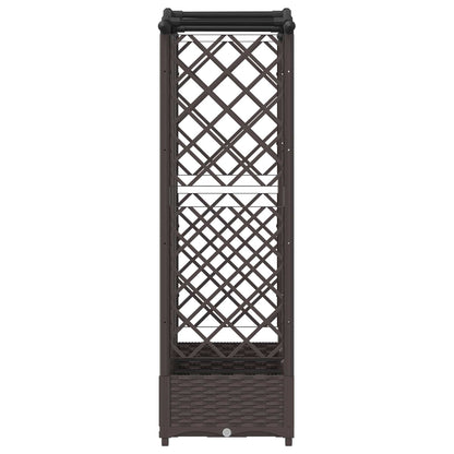 Hevet Bed med Trellis og Tak Brun 163 x 40 x 126 cm PP