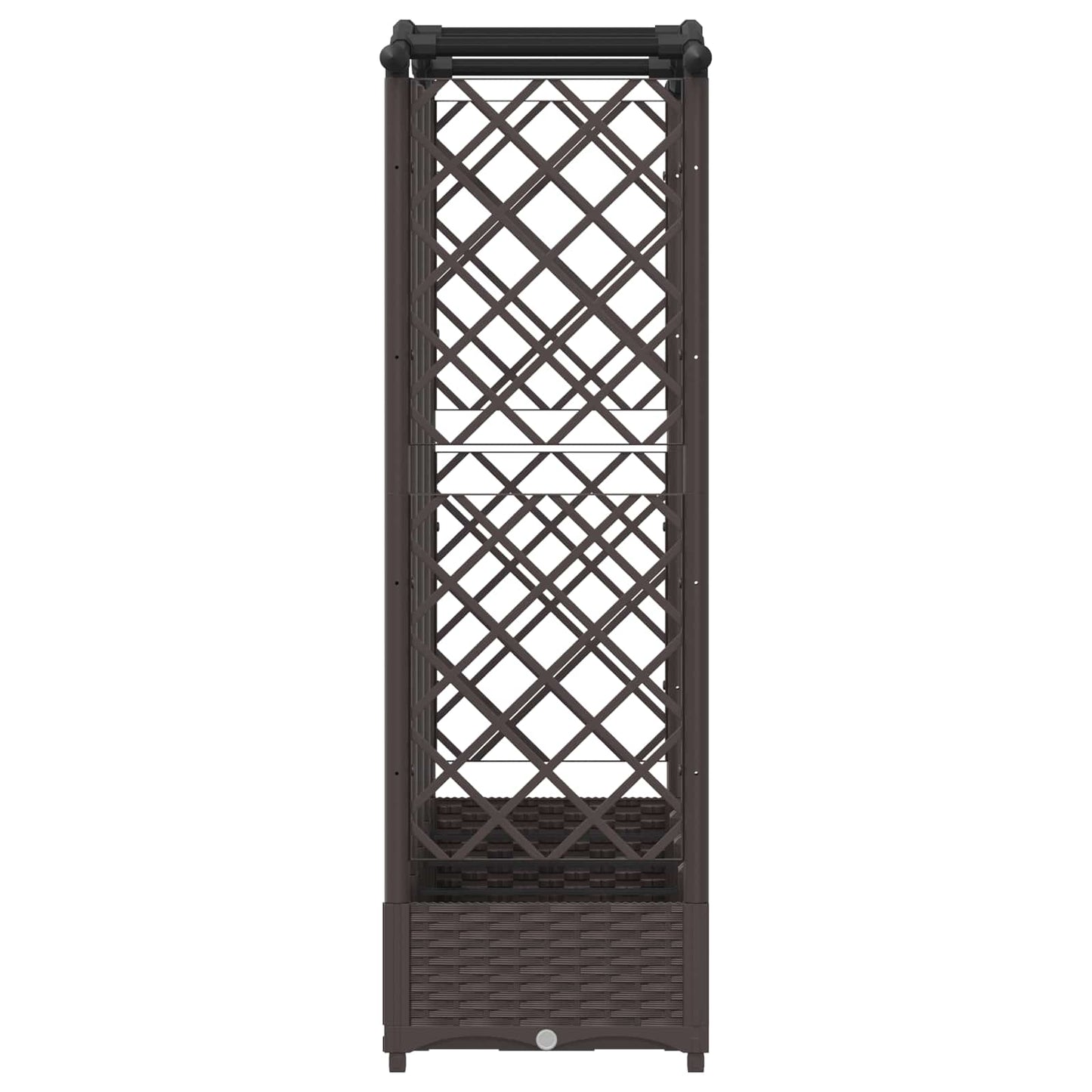 Hevet Bed med Trellis og Tak Brun 203,5 x 40 x 125 cm PP