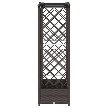 Hevet Bed med Trellis og Tak Brun 203,5 x 40 x 125 cm PP