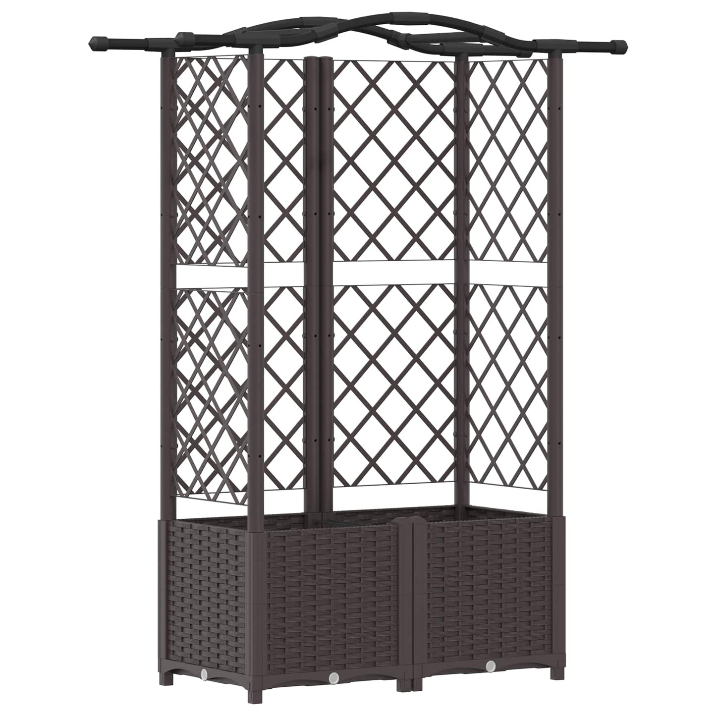 Hevet Bed med Trellis og Tak Brun 122 x 40 x 141 cm PP