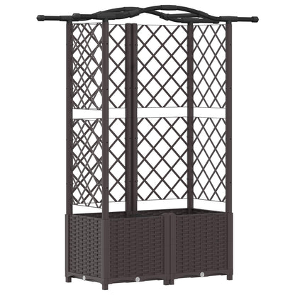 Hevet Bed med Trellis og Tak Brun 122 x 40 x 141 cm PP