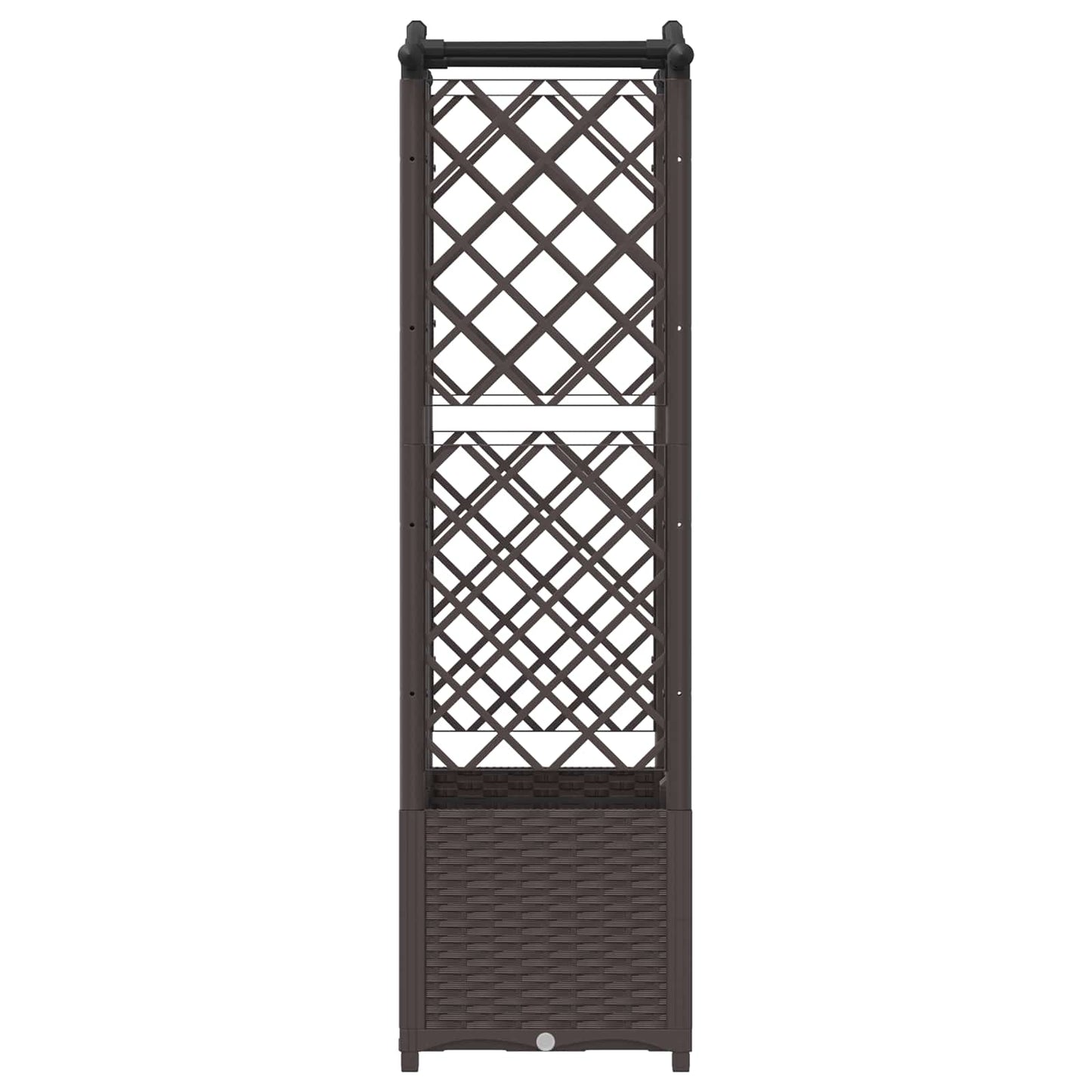 Hevet Bed med Trellis og Tak Brun 122 x 40 x 141 cm PP