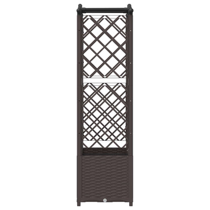 Hevet Bed med Trellis og Tak Brun 122 x 40 x 141 cm PP