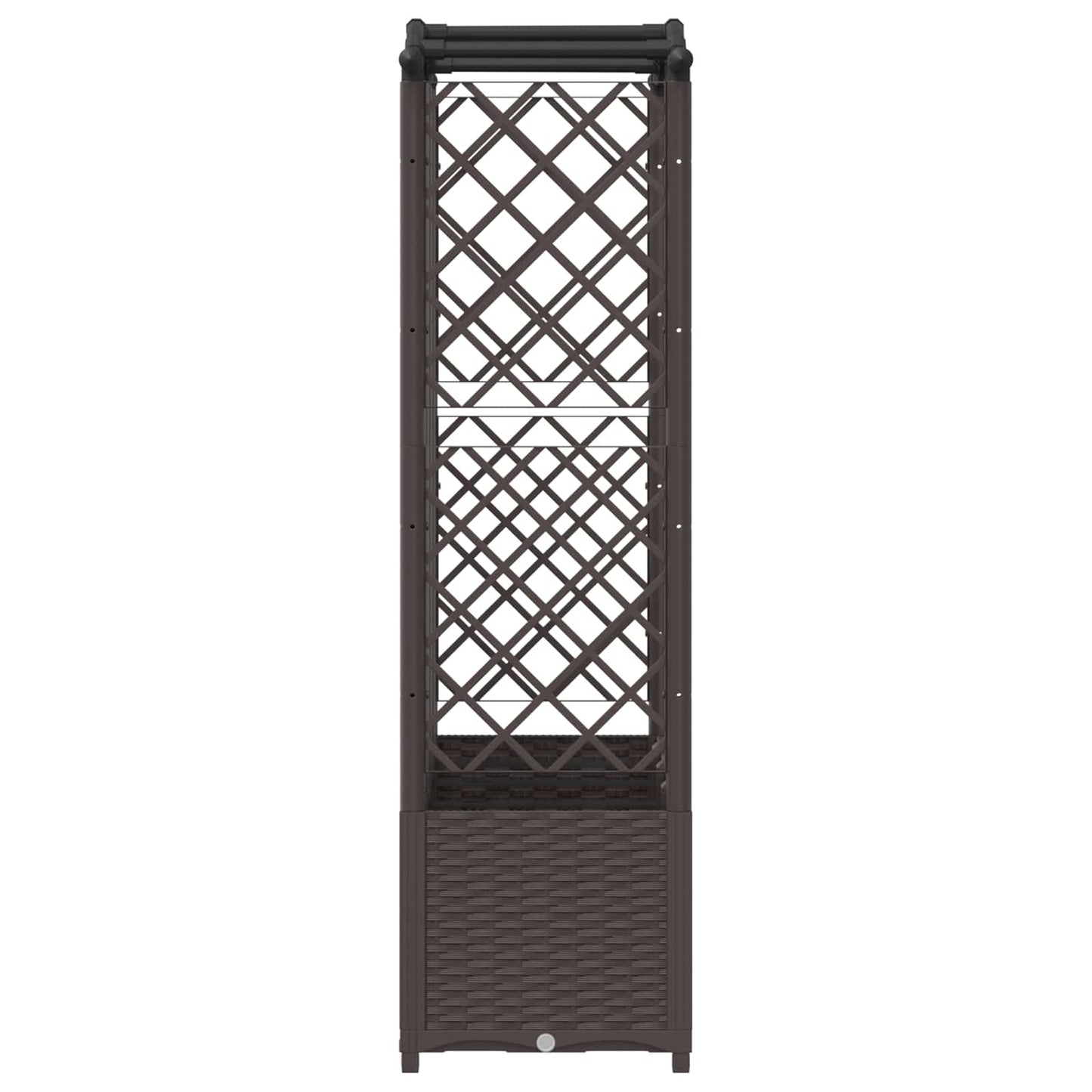 Hevet Bed med Trellis og Tak Brun 204 x 40 x 141 cm PP