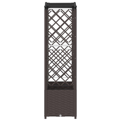 Hevet Bed med Trellis og Tak Brun 204 x 40 x 141 cm PP