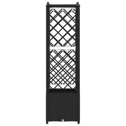 Hevet Bed med Trellis og Tak Svart 122 x 40 x 141 cm PP