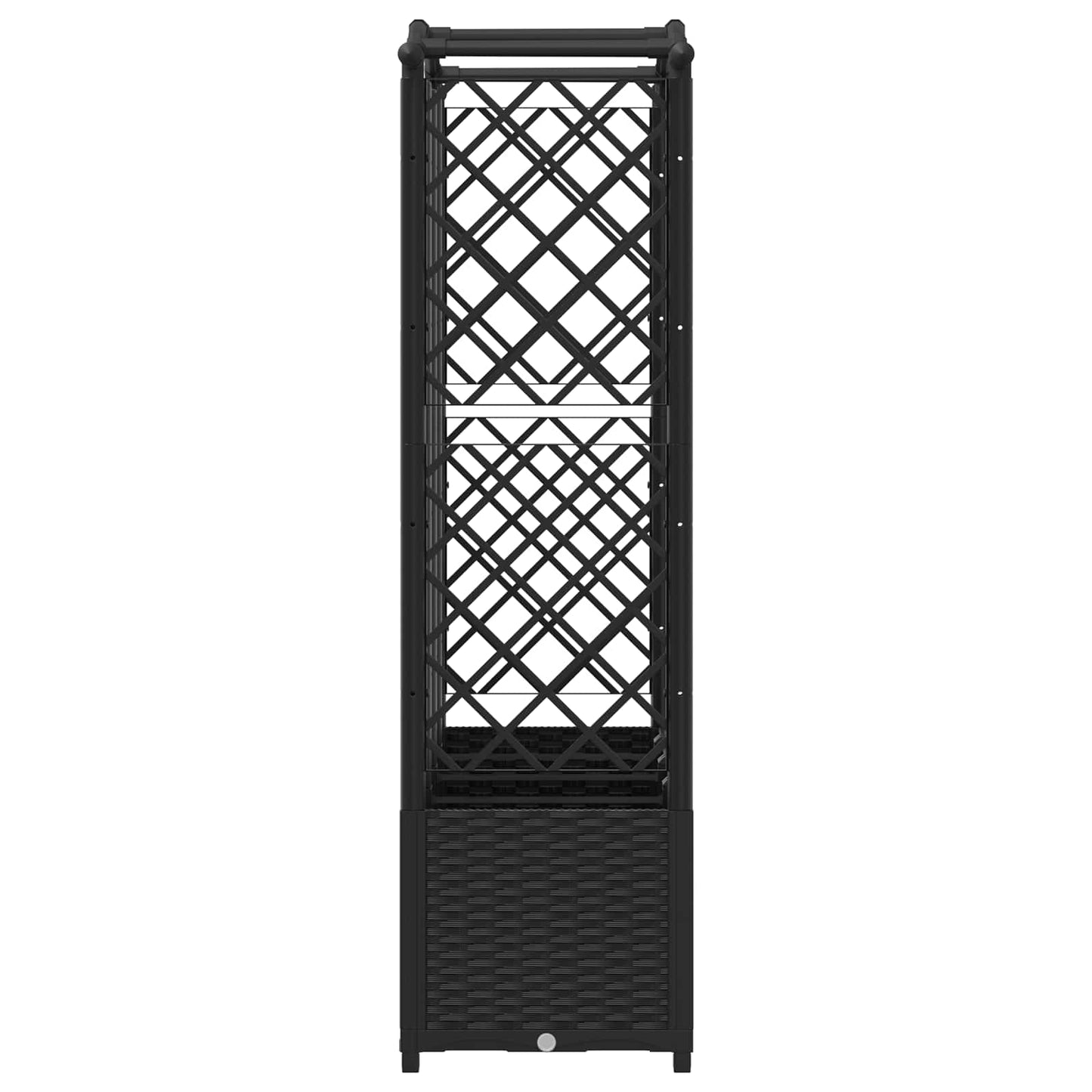 Hevet Bed med Trellis og Tak Svart 204 x 40 x 141 cm PP