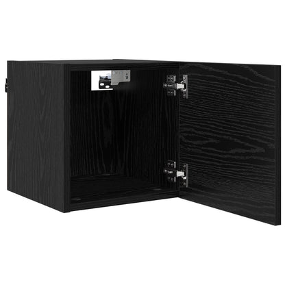Vegghengt TV-hylle 4 pcs Svart eik 30,5 x 30 x 30 cm