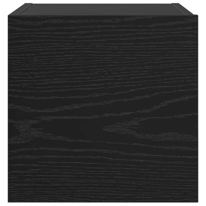 Vegghengt TV-hylle 4 pcs Svart eik 30,5 x 30 x 30 cm