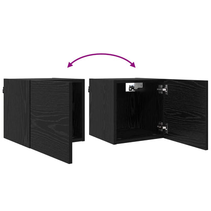 Vegghengt TV-hylle 4 pcs Svart eik 30,5 x 30 x 30 cm