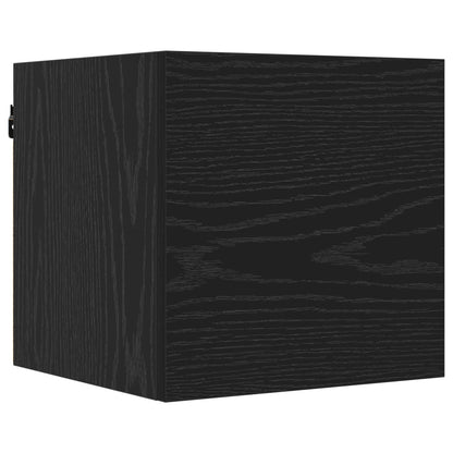 Vegghengt TV-hylle 8 pcs Svart eik 30,5 x 30 x 30 cm