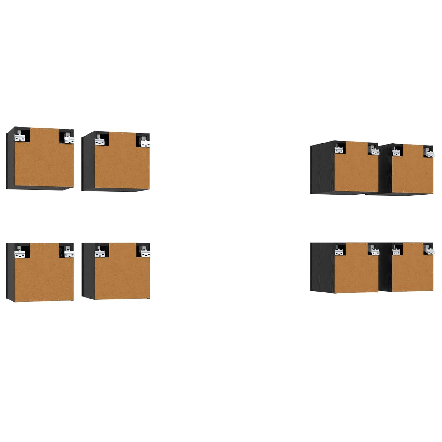 Vegghengt TV-hylle 8 pcs Svart eik 30,5 x 30 x 30 cm