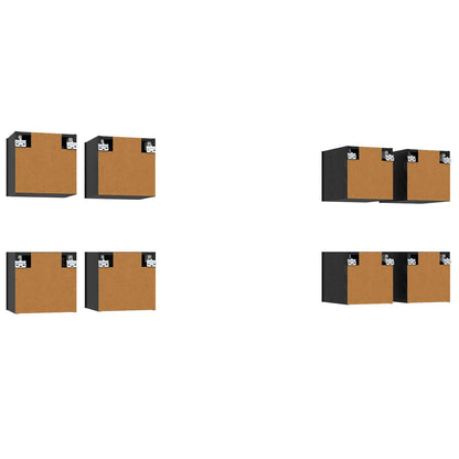 Vegghengt TV-hylle 8 pcs Svart eik 30,5 x 30 x 30 cm