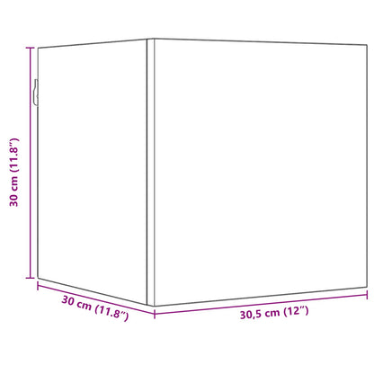 Vegghengt TV-hylle 8 pcs Svart eik 30,5 x 30 x 30 cm