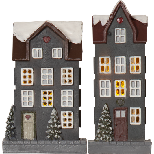 Belysning Jul Hus 2-pakning 13 cm / 14 cm