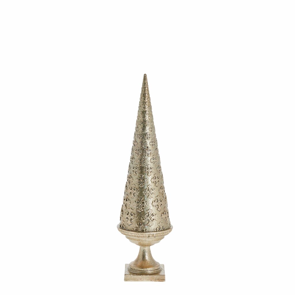 Innendørs julepynt juletre 26,5 cm antikk gull
