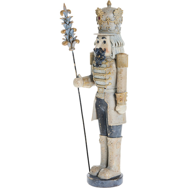 Juledekorasjon nøtteknekker 39,5 cm beige/grå