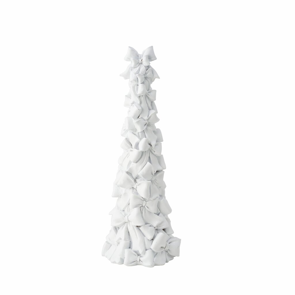 Innendørs julepynt Gran med rosetter Hvit 38 cm