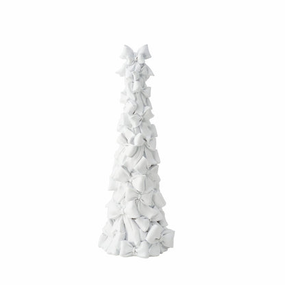 Innendørs julepynt Gran med rosetter Hvit 38 cm
