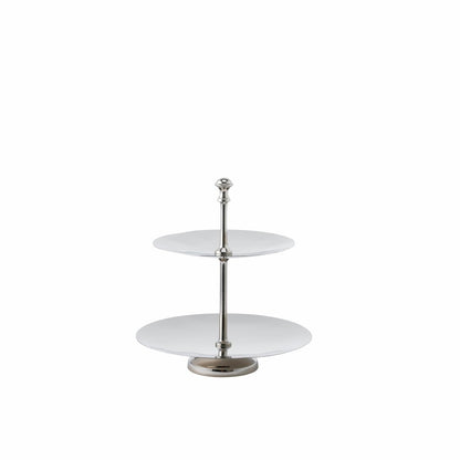 Dekorativt fat i to nivåer Blanca 27 cm Blank sølv