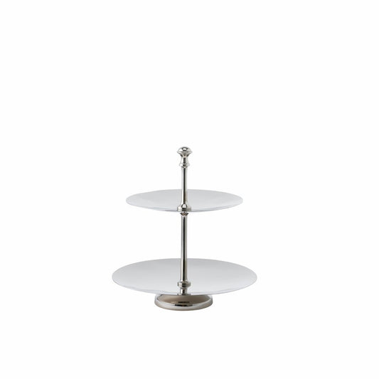 Dekorativt fat i to nivåer Blanca 27 cm Blank sølv