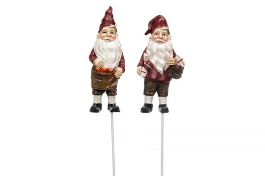 Innendørs julepynt Nisse stick Eplemix Poly 7cm 2-pack