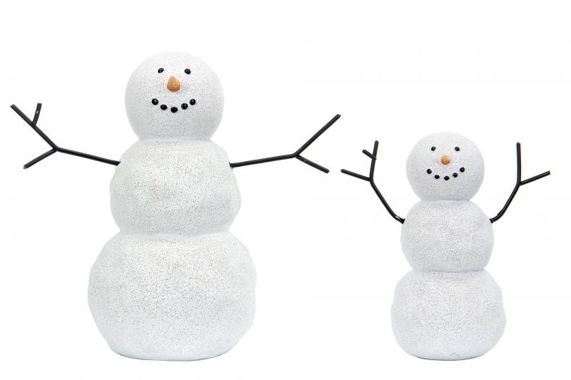 Innendørs Julepynt Snømann Poly 12 17cm 2-pack SALG