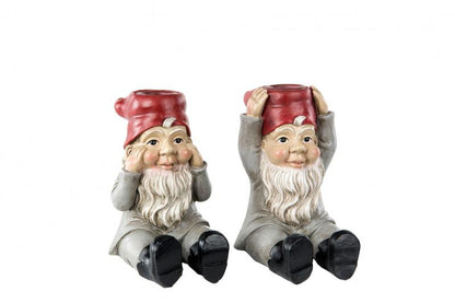 Julelysestake Nisse/Lysestake Kronelys Mix 2-pack