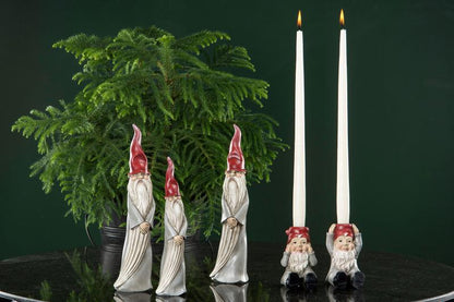 Julelysestake Nisse/Lysestake Kronelys Mix 2-pack