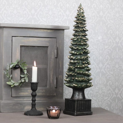 Innendørs Julepynt Gran Luxury Dark Green / Black Poly 50cm