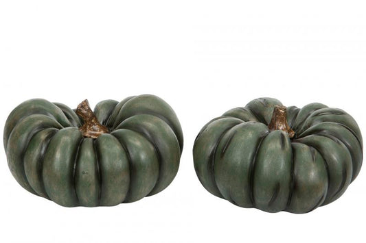 Dekorasjon Gresskar Grønn Poly 20cm mix 2-pack