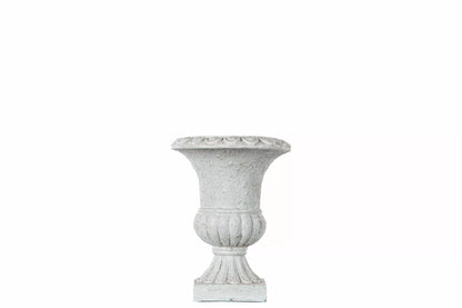Blomsterpotte Blomsterkrukke Pokal Antikk hvit - 18cm