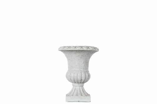 Blomsterpotte Blomsterkrukke Pokal Antikk hvit - 18cm