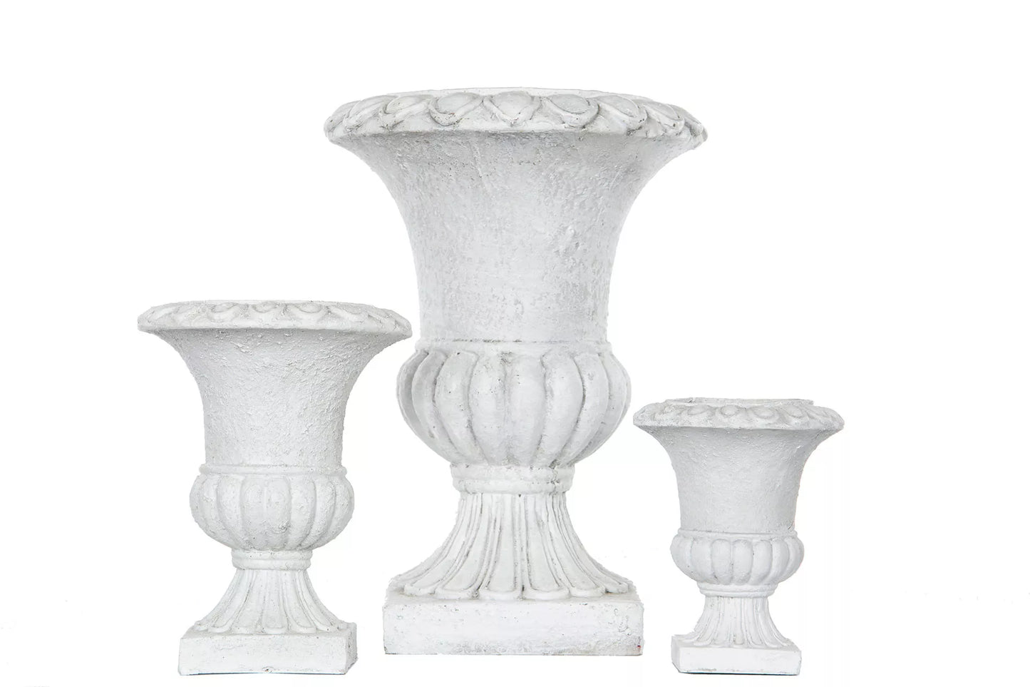 Blomsterpotte Blomsterkrukke Pokal Antikk hvit - 18cm