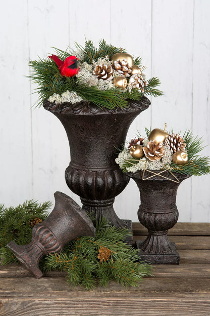Blomsterpotte Blomsterkrukke Pokal antikk brun - 30cm