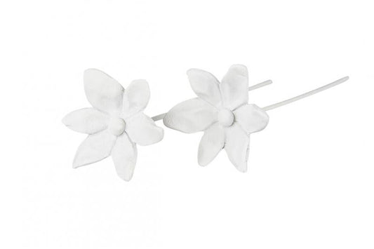 Pynt Blomst stick Hvit 3,5cm 2-pack