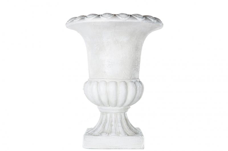 Blomsterpotte Blomsterkrukke Pokal Antikk hvit - 45cm SALG