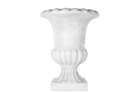 Blomsterpotte Blomsterkrukke Pokal Antikk hvit - 45cm SALG