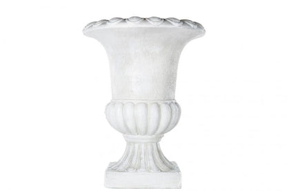 Blomsterpotte Blomsterkrukke Pokal Antikk hvit - 45cm