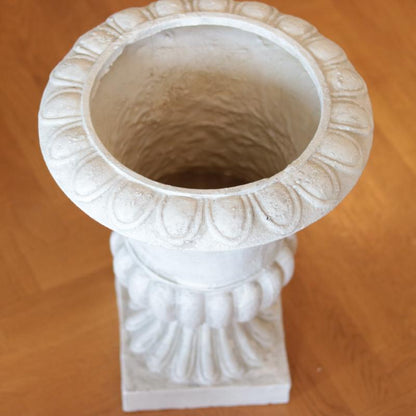 Blomsterpotte Blomsterkrukke Pokal Antikk hvit - 45cm